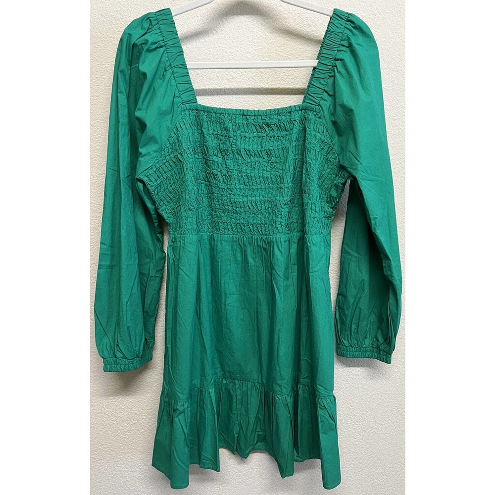 Banjanan Emerald Green Smocked Mini Dress